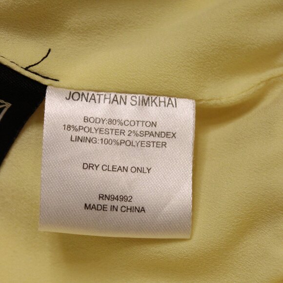 Simkhai Gingham Ruffle V-Neck Yellow Size 10R - Picture 12 of 12